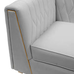 Wafa Modern Light Grey Velvet Sofa