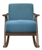 Waithe Blue Fabric Rocking Chair