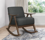 Waithe Dark Gray Fabric Rocking Chair