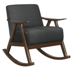 Waithe Dark Gray Fabric Rocking Chair