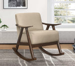 Waithe Light Brown Fabric Rocking Chair