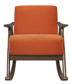 Waithe Orange Fabric Rocking Chair