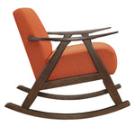 Waithe Orange Fabric Rocking Chair