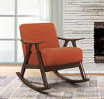 Waithe Orange Fabric Rocking Chair