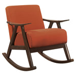 Waithe Orange Fabric Rocking Chair