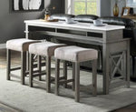 Wandella 4-Pc Beige/Weathered Gray Counter Height Table Set