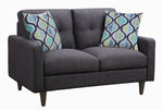 Watsonville 2-Pc Grey Linen-Like Fabric Sofa Set