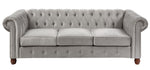 Welwyn 2-Pc Gray Velvet Fabric Sofa Set (Oversized)