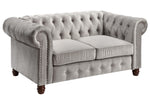 Welwyn 2-Pc Gray Velvet Fabric Sofa Set (Oversized)