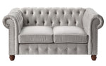 Welwyn 2-Pc Gray Velvet Fabric Sofa Set (Oversized)