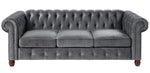 Welwyn 2Pc Dark Gray Velvet Fabric Sofa Set (Oversized)