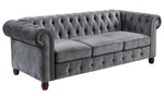 Welwyn 2Pc Dark Gray Velvet Fabric Sofa Set (Oversized)