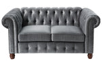 Welwyn 2Pc Dark Gray Velvet Fabric Sofa Set (Oversized)