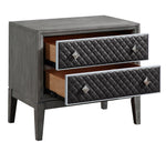 West End Wire-Brushed Gray Wood 2-Drawer Nightstand