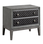 West End Wire-Brushed Gray Wood 2-Drawer Nightstand