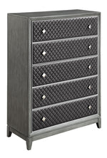 West End Wire-Brushed Gray Wood 5-Drawer Chest