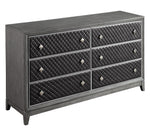 West End Wire-Brushed Gray Wood 6-Drawer Dresser