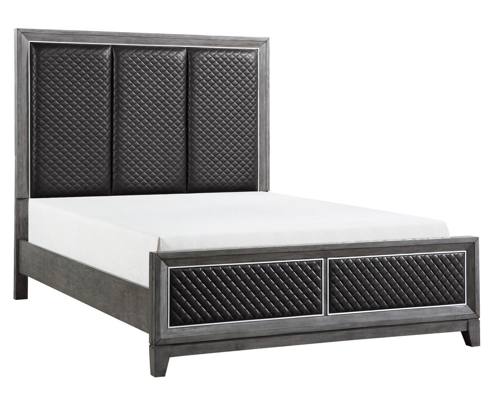 West End Wire-Brushed Gray Wood Queen Bed