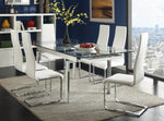 Wexford Clear Glass/Chrome Metal Extendable Dining Table