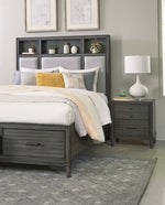 Wittenberry Gray Wood Cal King Bed with LED Light