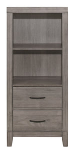 Woodrow Gray Wood 2-Drawer Pier/Tower Nightstand