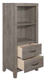 Woodrow Gray Wood 2-Drawer Pier/Tower Nightstand