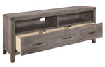 Woodrow Gray Wood 3-Drawer TV Console