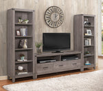 Woodrow Gray Wood 3-Drawer TV Console