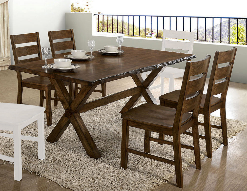 Woodworth 5-Pc Walnut Wood Dining Table Set