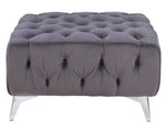 Wugtyx Dark Gray Velvet Ottoman