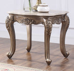 Jayceon Marble/Champagne Wood End Table