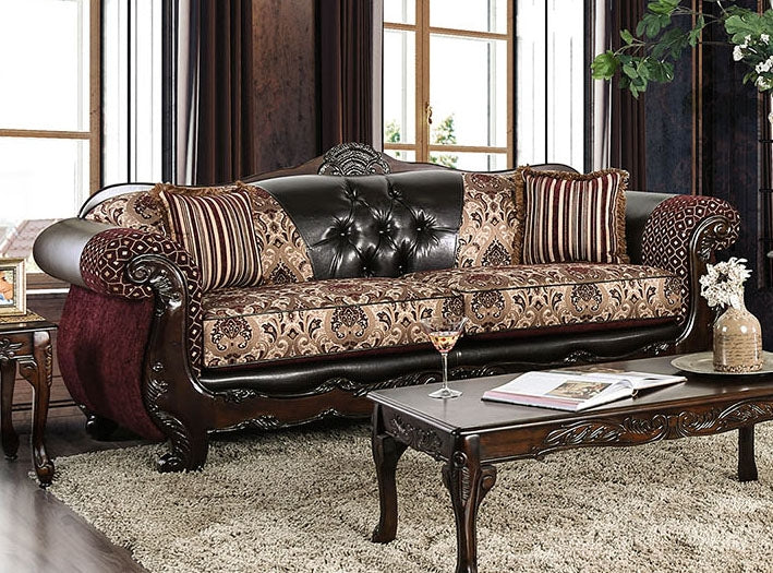 Quirino Reddish/Dark Brown 2-Seat Sofa (Oversized)
