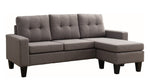 Douglas 2-Pc Gray Reversible Sectional Sofa