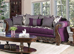 Emilia Purple/Silver Chenille 2-Seat Sofa (Oversized)