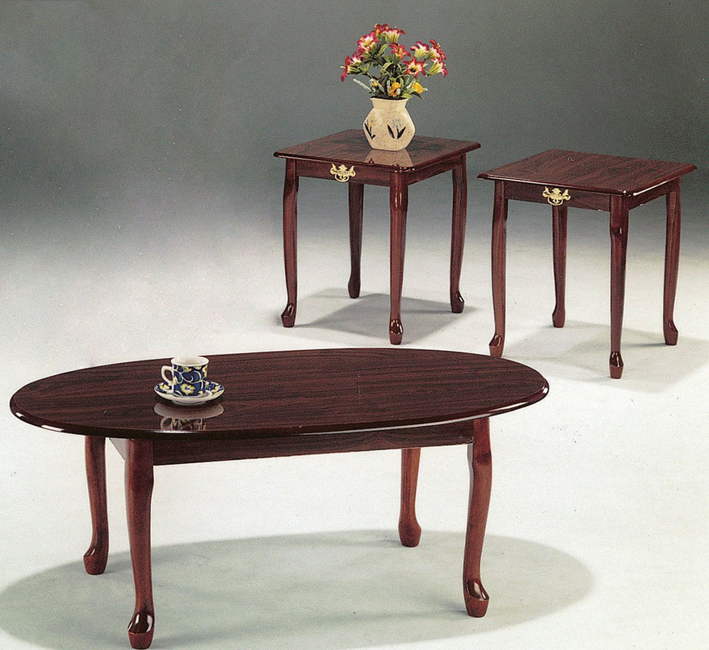 Mary 3-Pc Cherry Wood Table Set