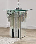 Noralie Mirrored End Table with Square Glass Top