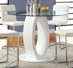 Lodia White Wood/Glass Counter Height Table