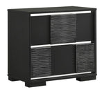 Blacktoft Contemporary Black Wood 2-Drawer Nightstand