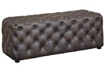 Lister Brown Faux Leather Accent Ottoman