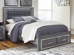 Lodanna Gray Wood Full Storage Bed with LED