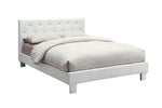 Velen White Leatherette King Bed (Oversized)