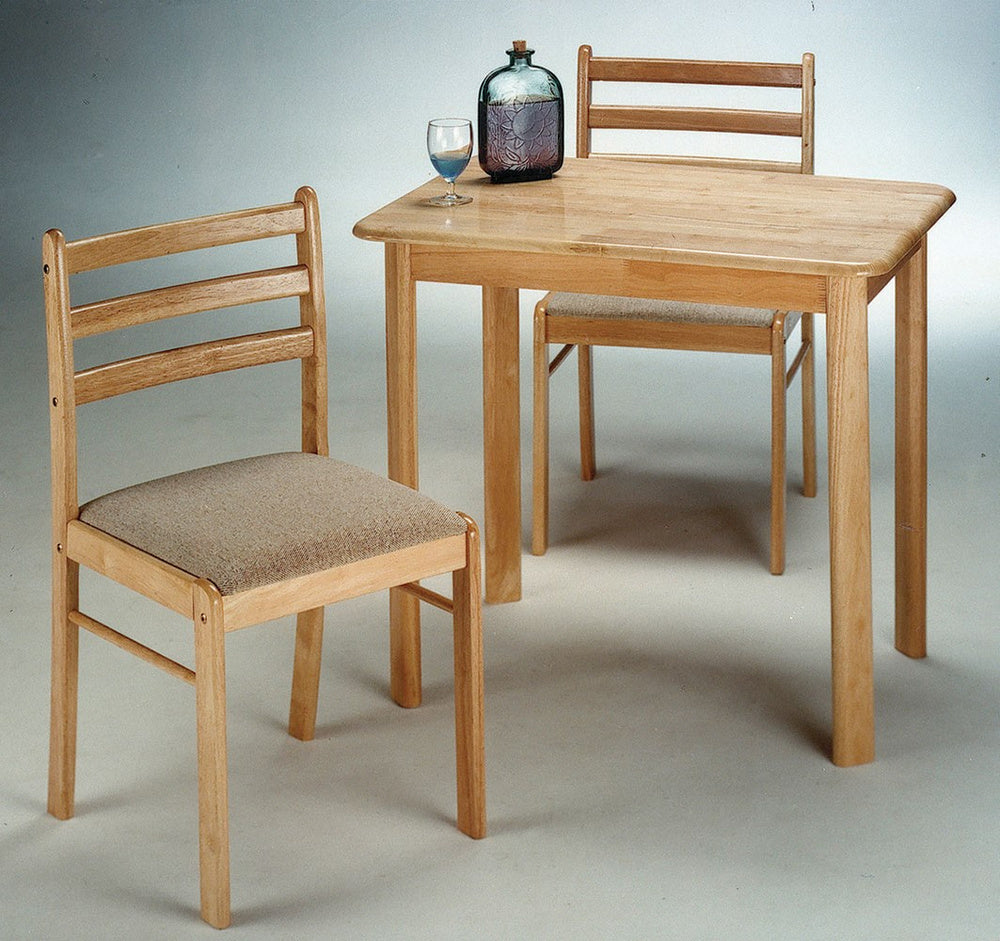 Cathrine 3-Pc Natural Finish Wood Snack Table Set