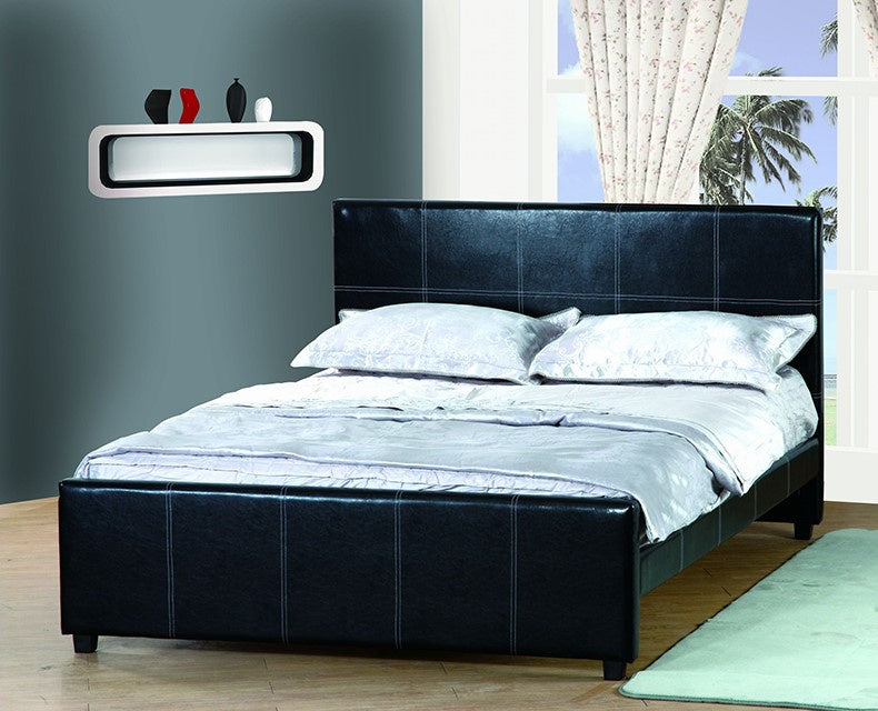 Andra Black PU Leather Full Bed