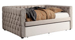 Suzanne Ivory Linen-Like Fabric Twin Daybed