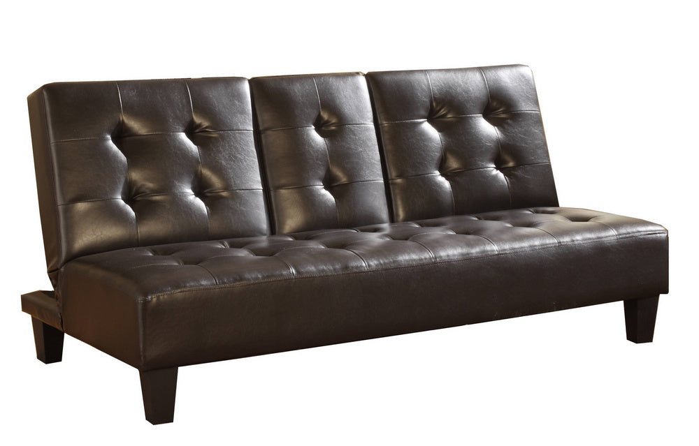 Verano Espresso Faux Leather Click-Clack Sofa