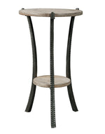 Enderton Whitewash Wood/Pewter Metal Accent Table