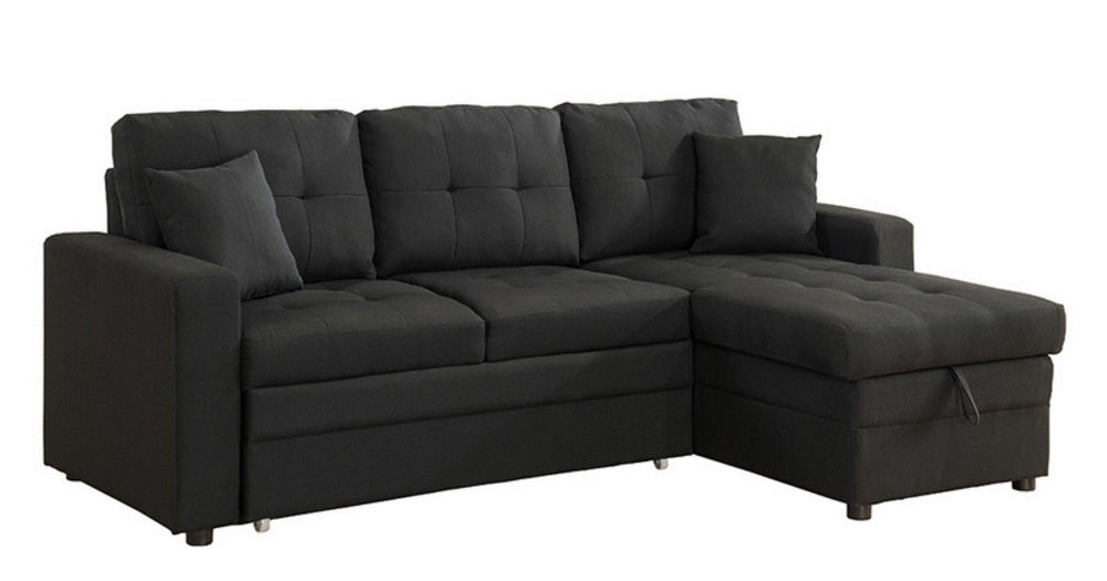 Darwin Black Sectional with Sleeper