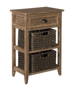 Oslember Light Brown Accent Table with Baskets