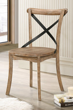 Kendric 2 Rustic Oak Wood Side Chairs