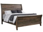 Frederick Weathered Oak Wood Queen Sleigh Bed